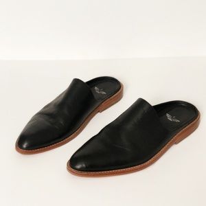 Fortress of Inca Adra Black Leather Slide Mule 39
